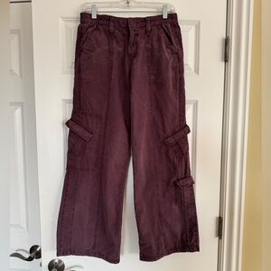 BDG Y2K cargo pants, size small, light maroon/grape color, straight leg
